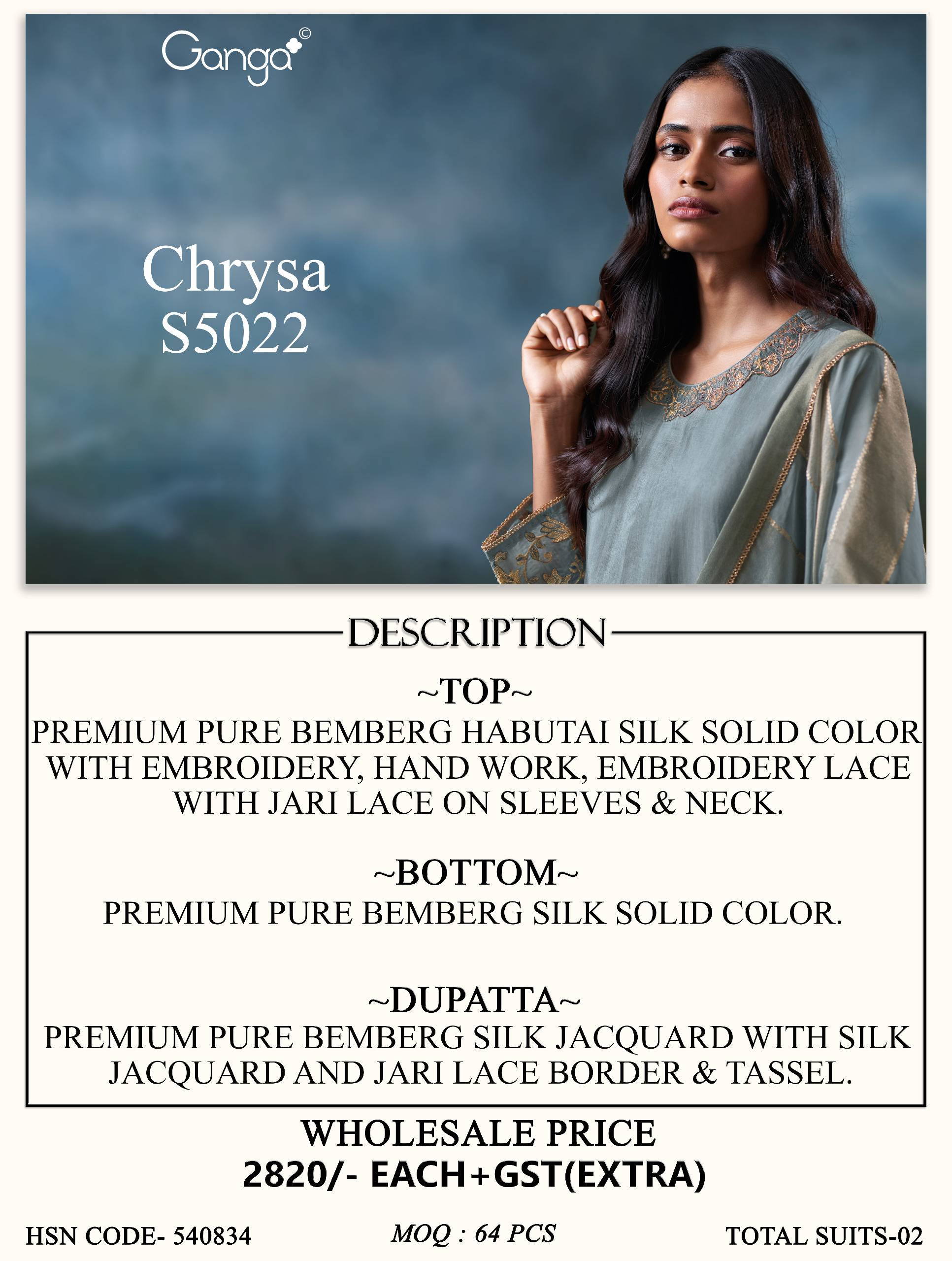 CHRYSA 5022 Series By GANGAFASHION Stylish Beautiful Colourful Silk Dresses At Wholesale Price